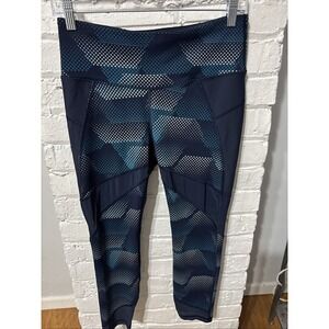 Athleta Kinetic Stealth , Blue‎ Pattern Leggings Women's Medium Petite